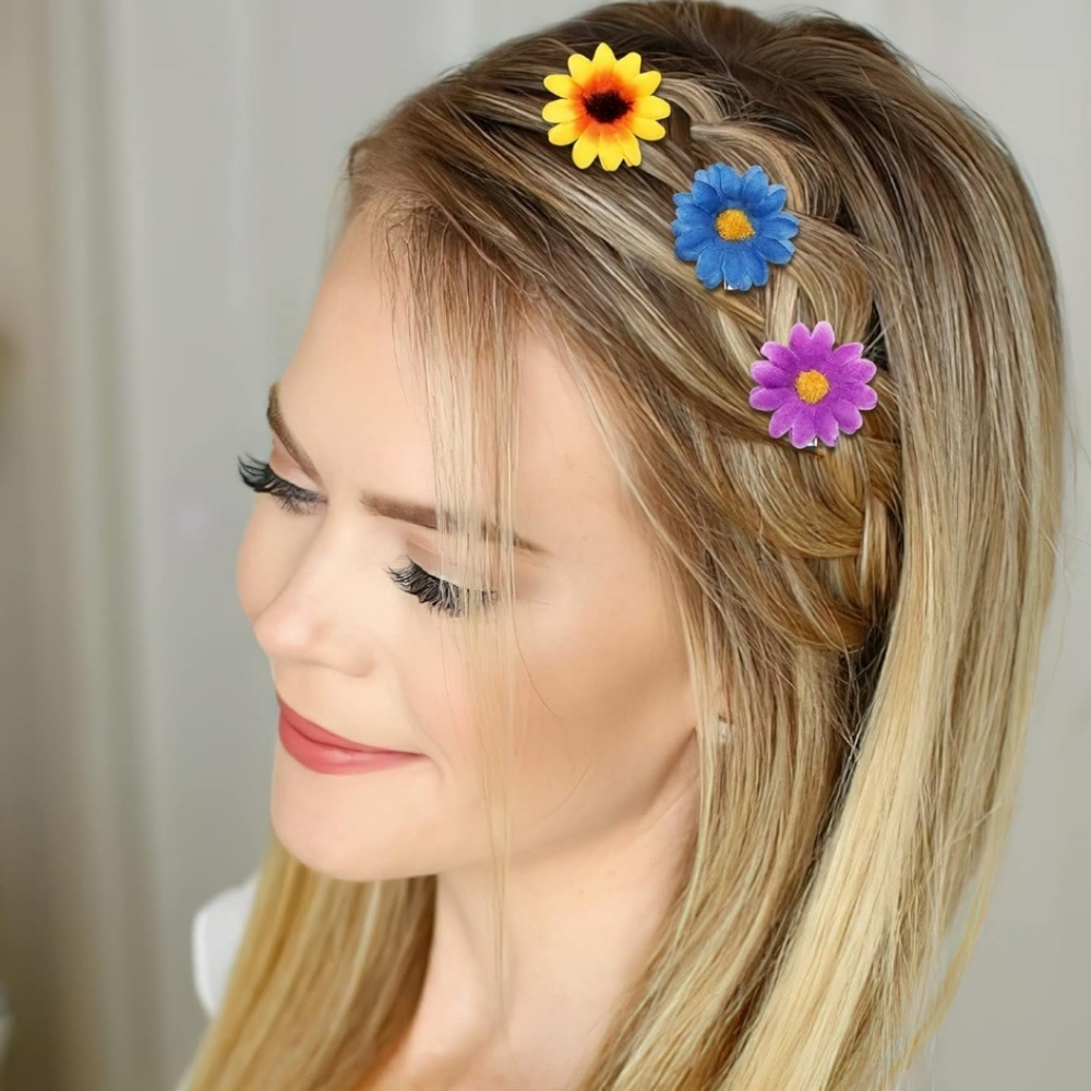 Colorful Floral Hair Clips